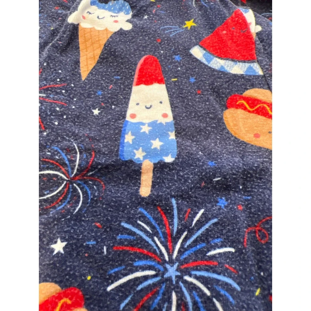 Little Sleepies Sparkle Treats 5/6 Bamboo Pajamas Patriotic Summer Americana Set